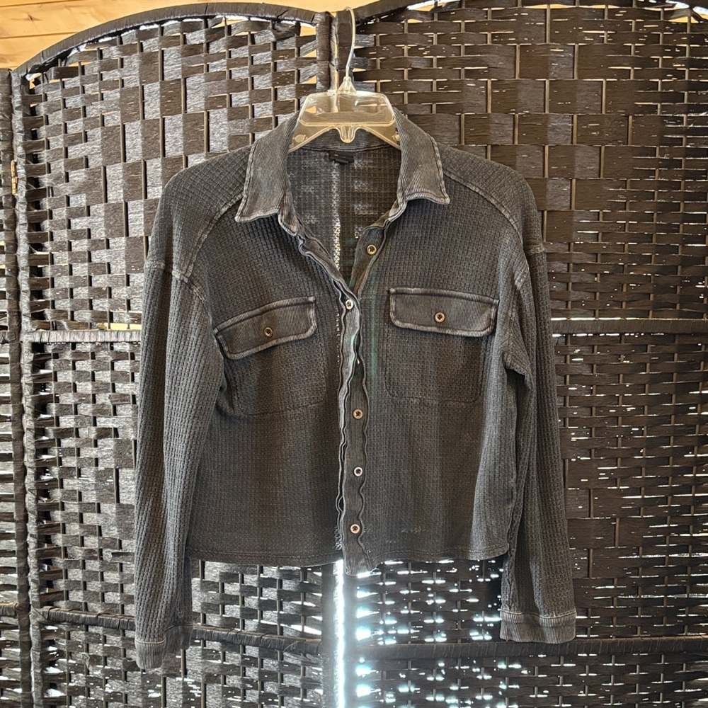 art class Black Button Down Shirt for Kids
